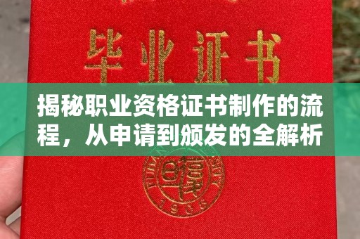 丘北揭秘职业资格证书制作的流程，从申请到颁发的全解析