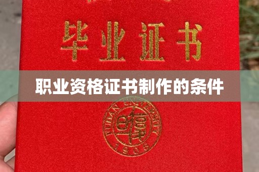 丘北职业资格证书制作的条件